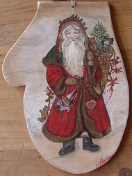Nathalie RENZACCI - Dekoration des Innerens Rollkolben Handgefertigt Moufle Droite Thema Santa Klaus Weihnachten