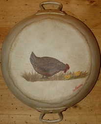 Nathalie RENZACCI - Pintura Contadina Ancien Plat : 1 Poule