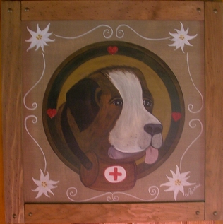 Peinture Paysanne Téte de Chien : Le Saint Bernard