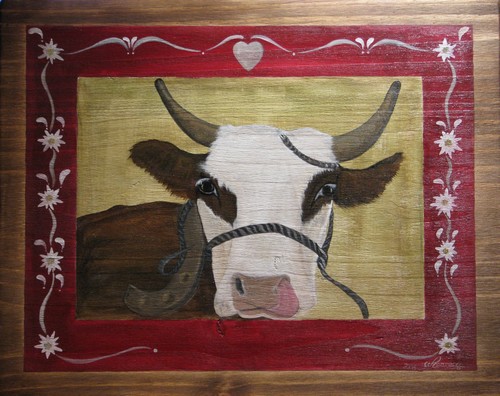 Nathalie RENZACCI - Pintura del País Retrato de la vaca : Ficelle