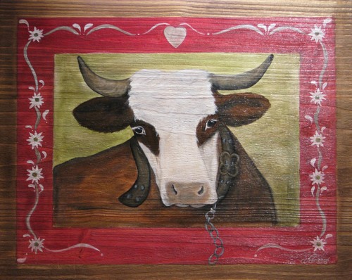 Nathalie RENZACCI - Pintura del País Retrato de la vaca : Innocente