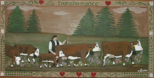 Nathalie RENZACCI - Transhumance with Cows - Poya - Poyas of Cows - Transhumance of Cows : La Transhumance